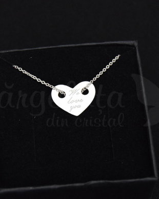 Lantisor personalizat - Inimioara We love you ....