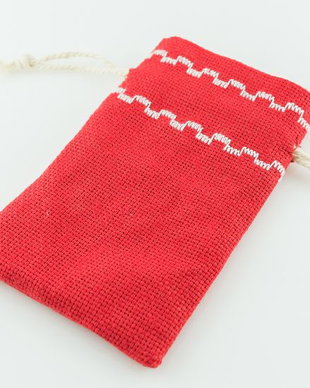 Saculeti material textil, cusatura decorativa, 10.5x4.5cm