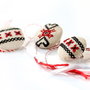 Set 3 martisoare cu broderie manuala pe panza taraneasca