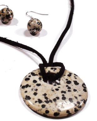 Pandantiv si cercei din Jasp dalmatian - PA036, CE036 - colier pietre semipretioase, cadou romantic, colier casual, cadou pentru ea, colier jasp