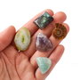 Mix 5 cabochoane semipretioase - Amonit,  Ametist,  Amazonit, Labradorit, Madagascar druzy