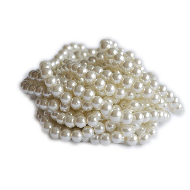 10b perle sticla albe ivory , 8mm (GSLAK 279)