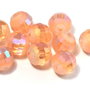 Cristale din sticla, rotunde, 10 mm, AB, fatetate, semifrosted, somon