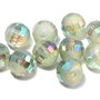 Cristale din sticla, rotunde, 10 mm, AB, fatetate, semifrosted, SeaGreen