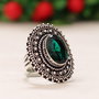 Inel green tourmaline