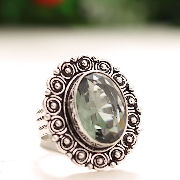 Inel green amethyst