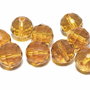 Cristale din sticla, rotunde, 10 mm, fatetate, maro