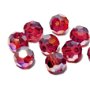 Cristale din sticla, rotunde, 8 mm, AB, rosu inchis