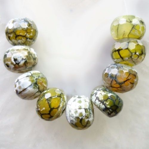 Set 9 agate rondele