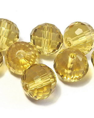 Cristale din sticla, rotunde, 8 mm, galben inchis