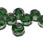 Cristale din sticla, rotunde, 8 mm, electro, verde inchis