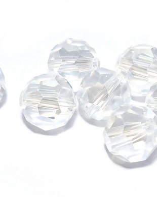 Cristale din sticla, rotunde, 8 mm, electro, transparente