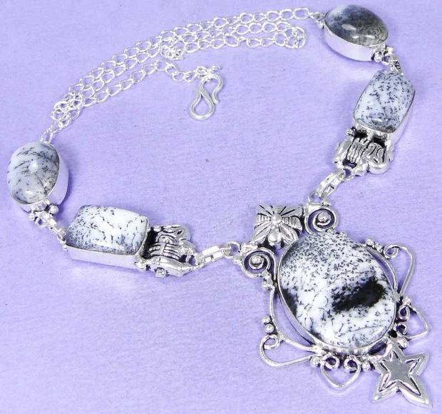 Colier opal dendritic