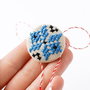 Martisor cu broderie manuala pe panza taraneasca