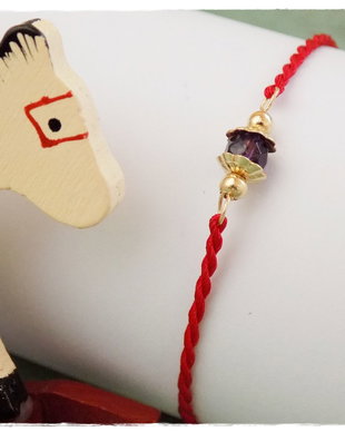 Bratara talisman -  gold filled 14k si ametist- pentru bebelusi