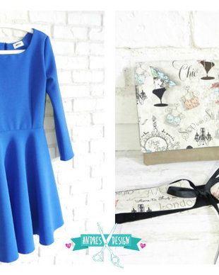 Rochie Clos Albastra  cu buzunare