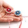 Set ( 2 martisoare) rosu si albastru cu broderie manuala