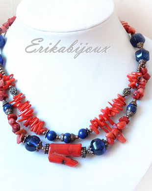 Colier coral rosu