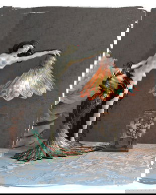 LAMPA ART NOUVEAU CU O FEMEIE