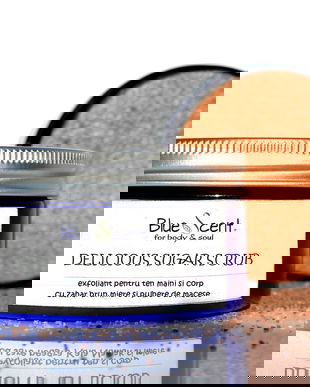 Delicious Sugar Scrub-exfoliant pentru ten,maini si corp cu zahar brun,miere si pulbere de macese-BlueScent