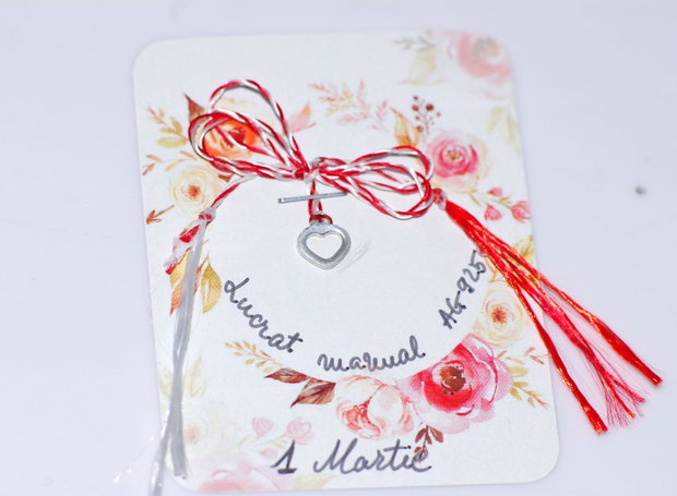 Martisor argint 925, inima, inimioara, primavara
