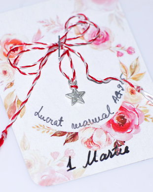 Martisor argint 925, stea, steluta, galaxie, cosmos primavara