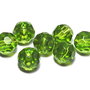 Cristale din sticla, rotunde, 8 mm, verde olive