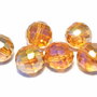 Cristale din sticla, rotunde, 6 mm, electro, maro