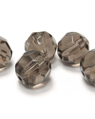 Cristale din sticla, rotunde, 4 mm, fatetate, gri