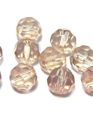 Cristale din sticla, rotunde, 4 mm, fatetate, fumurii