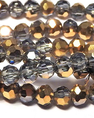Cristale din sticla, rotunde, 3 mm, aurii