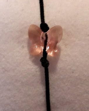 Bratara martisor cu piatra Swarosvki Fluture Rose Peach