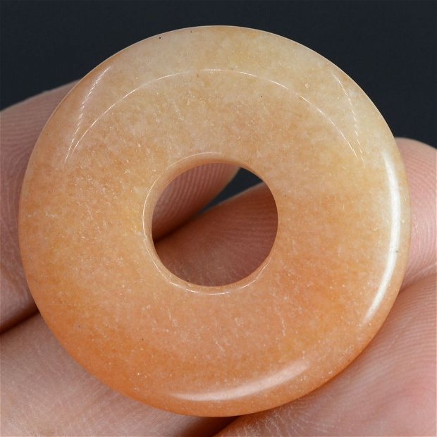 9310 - Pandantiv, donut, aventurin orange, 31x5mm