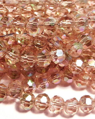 Cristale din sticla, rotunde, 3~3.5 mm, AB, saddle brown