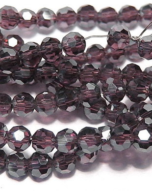 Cristale din sticla, rotunde, 3~3.5 mm, AB, purpurii