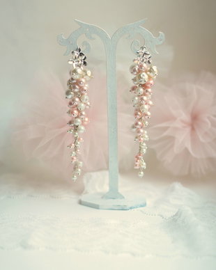 Cercei cu perle pastel