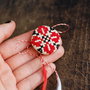 Martisor cu broderie manuala pe panza taraneasca