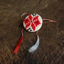 Martisor cu broderie manuala pe panza taraneasca