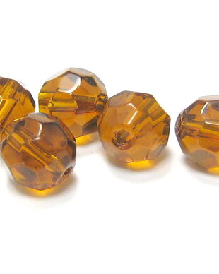Cristale din sticla, rotunde, 2x3 mm, maro