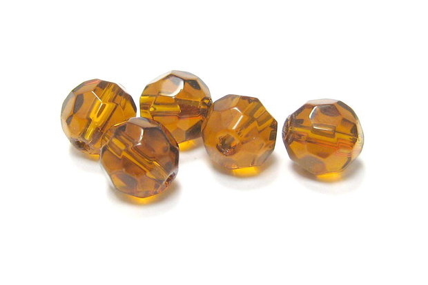 Cristale din sticla, rotunde, 2x3 mm, maro