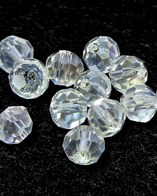 Cristale din sticla, rotunde, 2 mm, AB, transparente