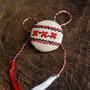 Martisor cu broderie manuala pe panza taraneasca