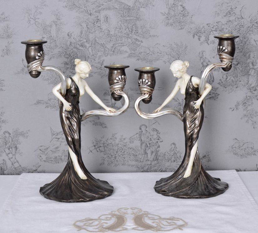 SET DOUA SFESNICE ART NOUVEAU