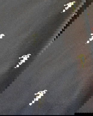 tesatura de bumbac cu papagali brodati