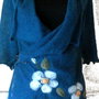 Cardigan  cu flori de lana si matase impaslite