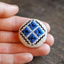 Martisor -brosa  cu broderie manuala pe panza taraneasca