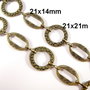3475.2 - (110cm) Lant decorativ, aliaj metalic bronz, cerc, oval