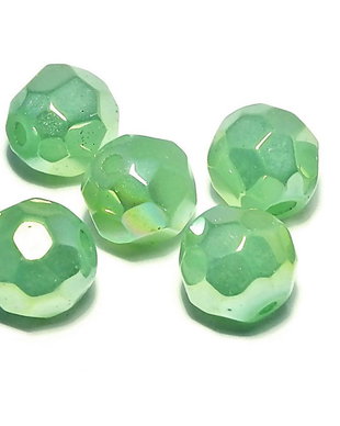 Cristale din sticla, rotunde, opace, 10 mm, verzi
