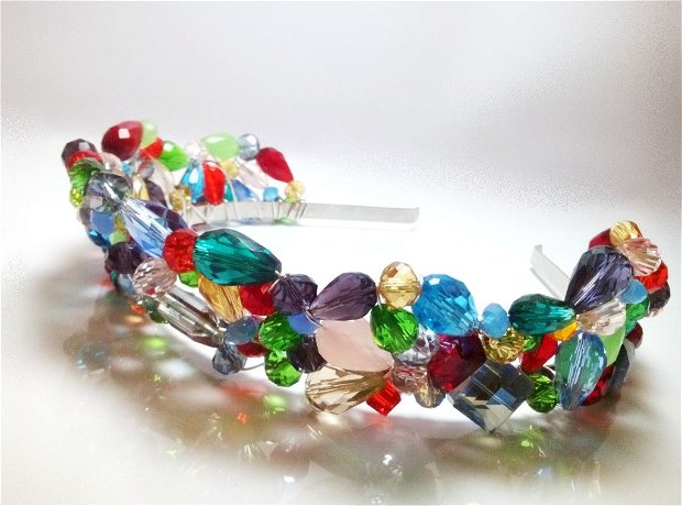 Color Boom Tiara din cristale colorate