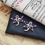 Charm libelula placat argint cu rhinestone visiniu 20x20mm  SPLAK 119